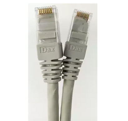 dax (dx-c06001-grey) 1 meter cat.6 patch cord, 24awg, grey color, moulded factory crimped - 100% bare copper